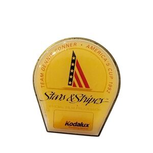 Vintage 1992 America's Cup Stars & Stripes Team Dennis Conner Kodalux Pin Badge